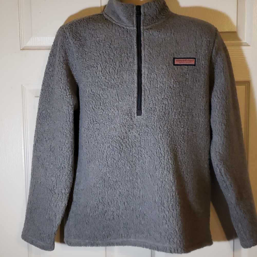 Vineyard vines M outerwear sherpa ½ zip sweater